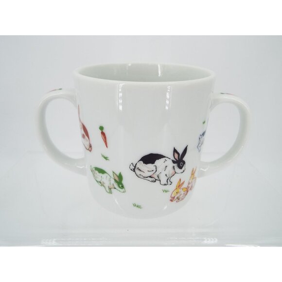 Vintage 1984 Taitu Japan Ceramic 3-Piece Bunny Rabbit Set - Plate, Bowl, Cup - Picture 5 of 13